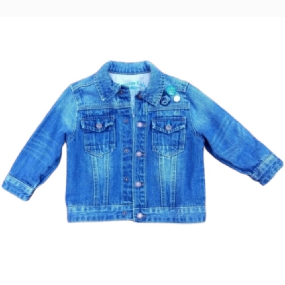 Oshkosh blue jean jacket button up toddler 24m